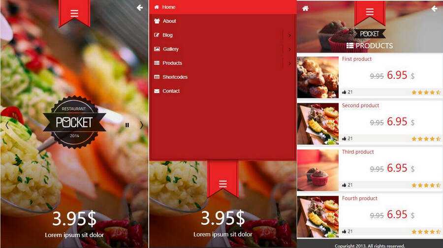 微官网美食订餐HTML5触屏订餐模板源码 - 天能资源
