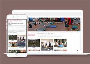 简洁室内健身运动整站模板下载 - 天能资源