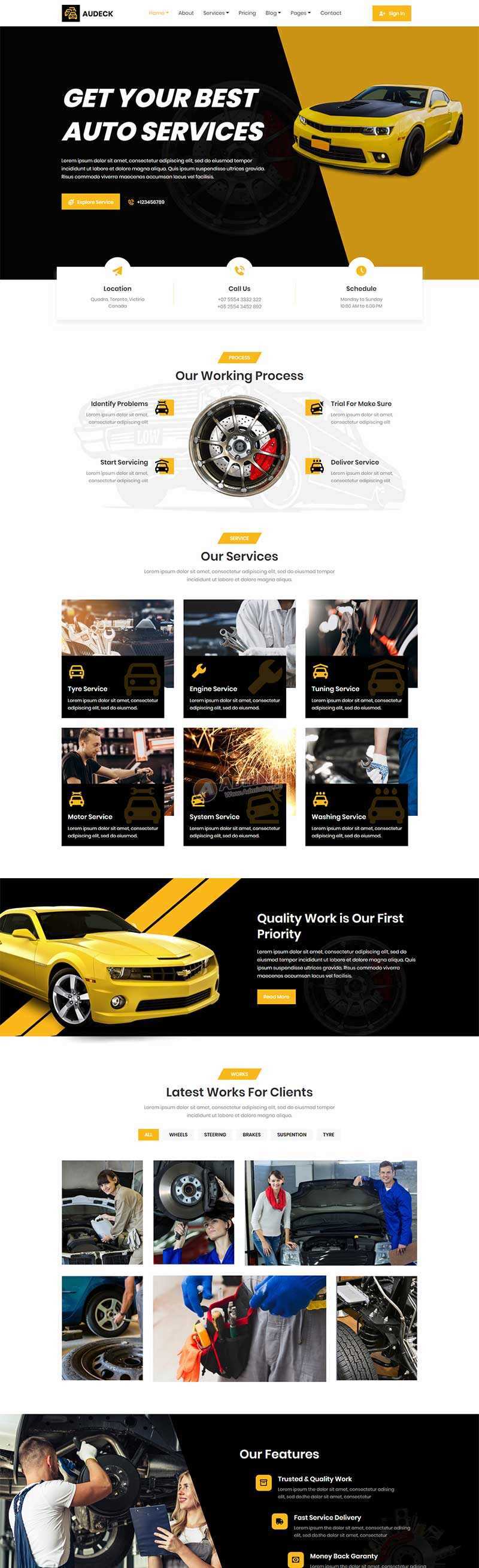 bootstrap响应式汽车改装维修公司官网html模板 - 天能资源