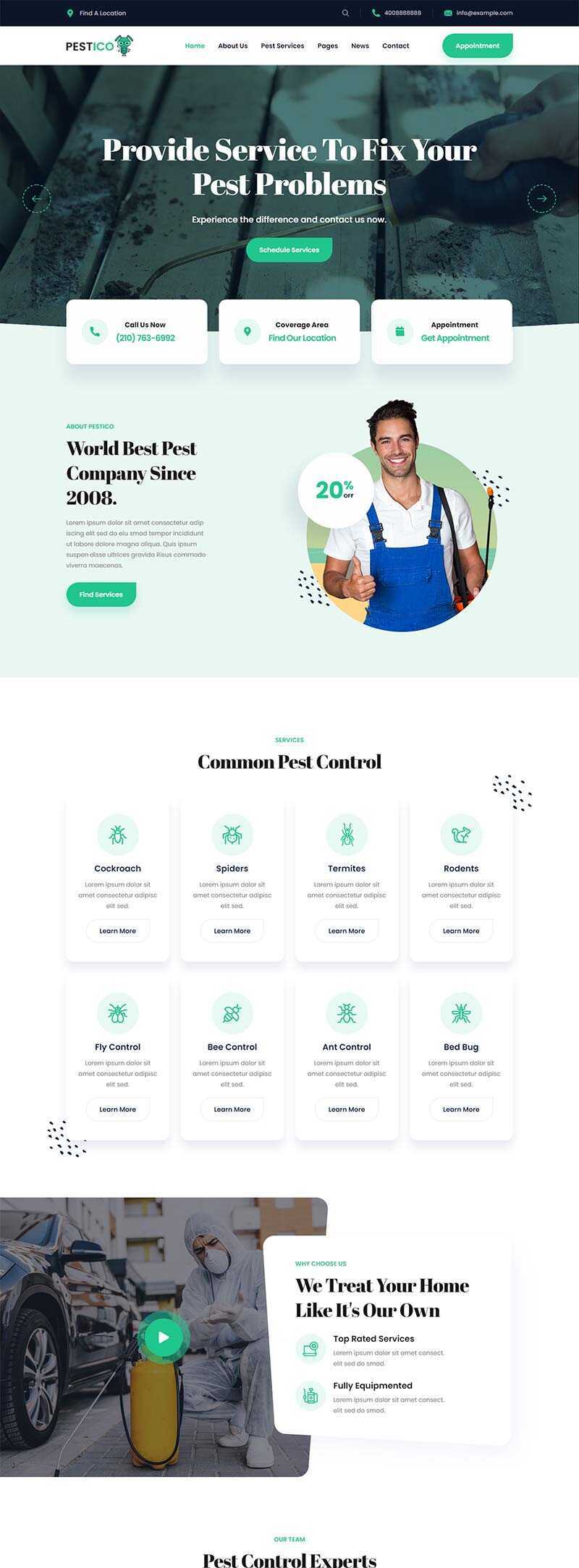 响应式害虫防治服务公司官网html模板 - 天能资源
