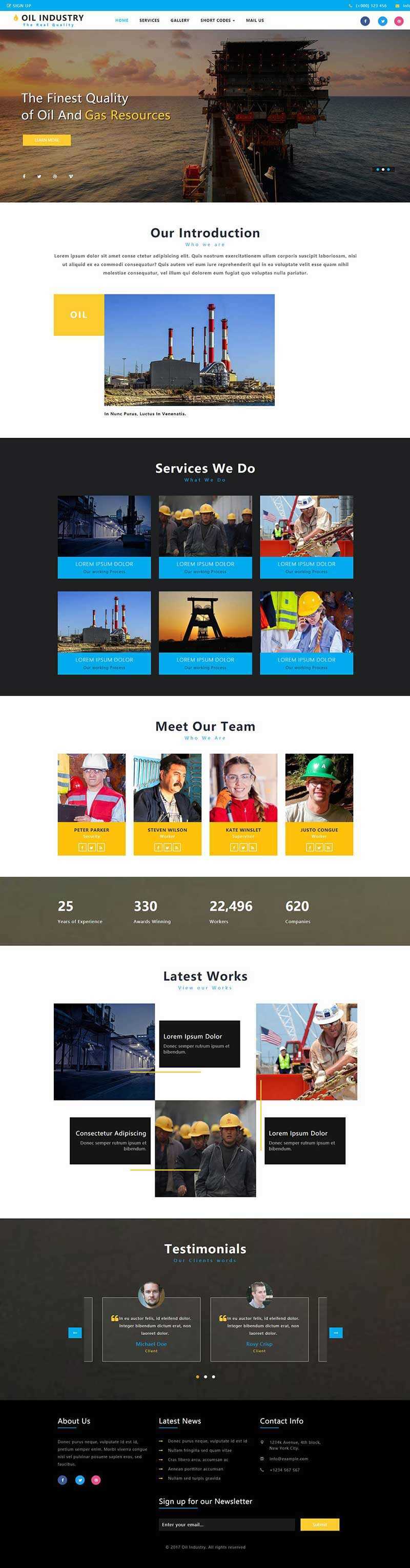 bootstrap石油开采工业类企业网站html模板 - 天能资源