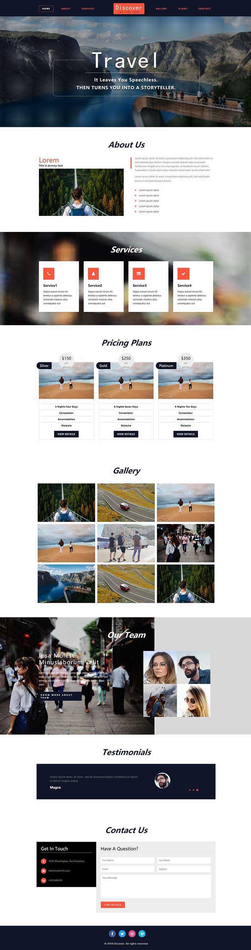 大气宽屏展示型旅游网页html模板 - 天能资源