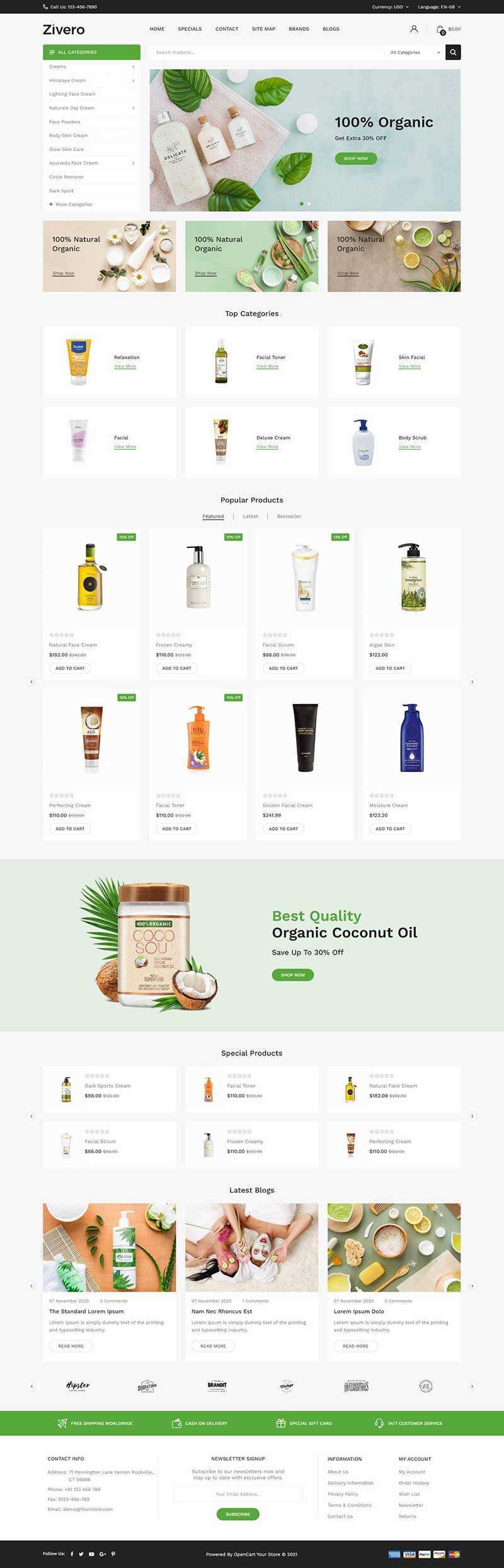 小清新洗护用品商城网页html模板 - 天能资源