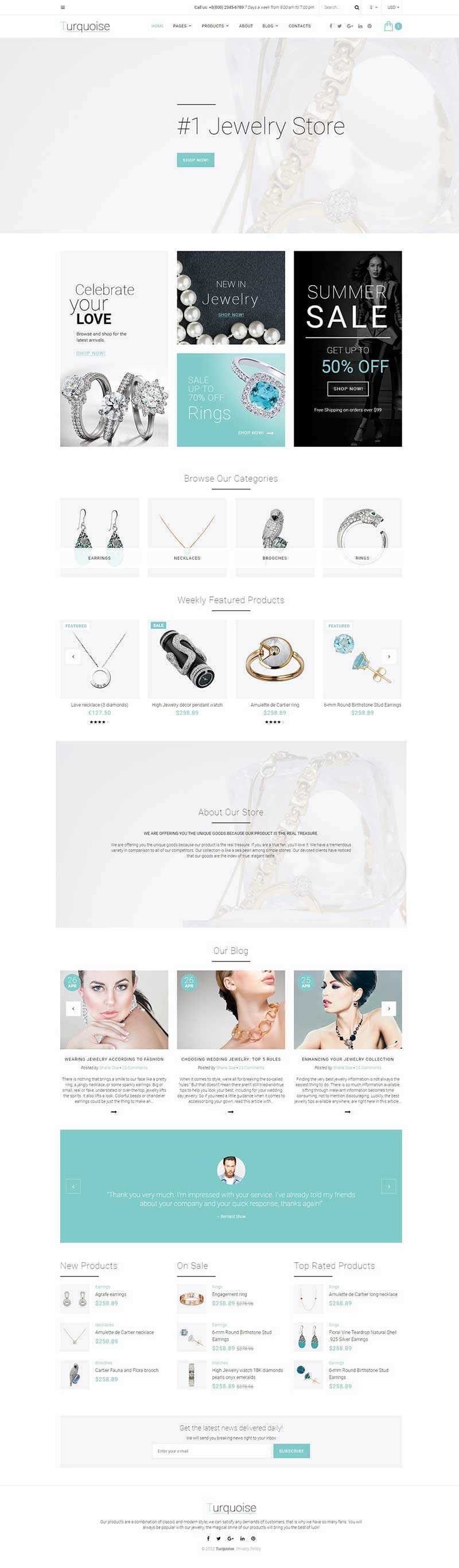 白色珠宝商城整站网页html模板 - 天能资源