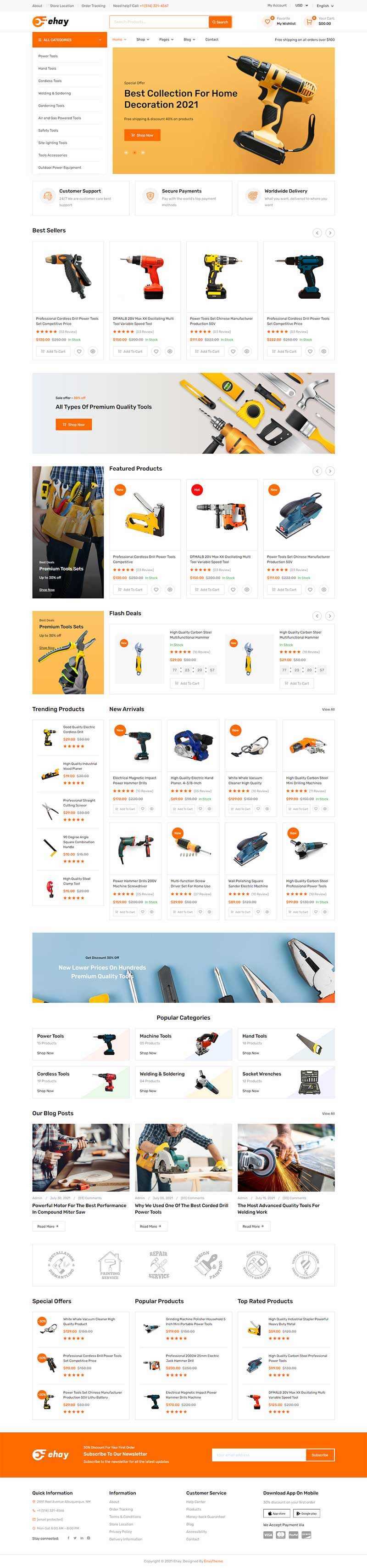 响应式橙色的家用电器商城html模板 - 天能资源