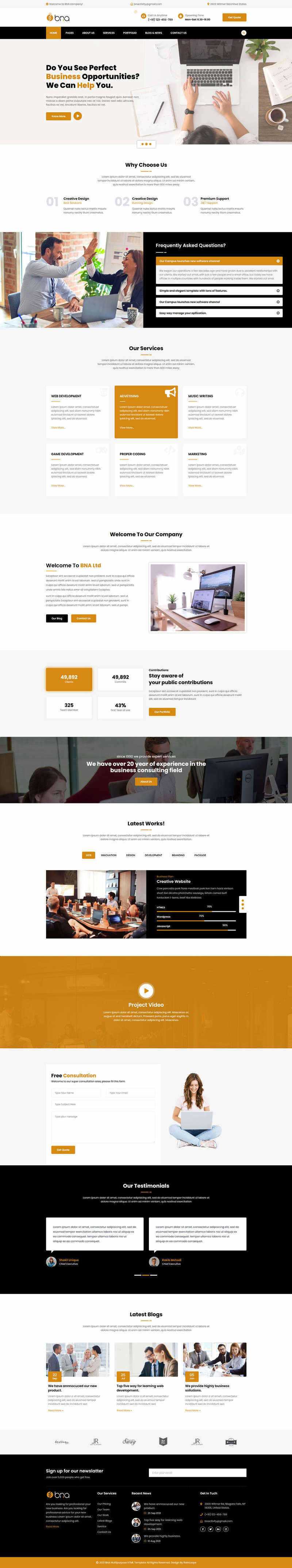 Bootstrap多用途响应式商务企业展示html模板 - 天能资源