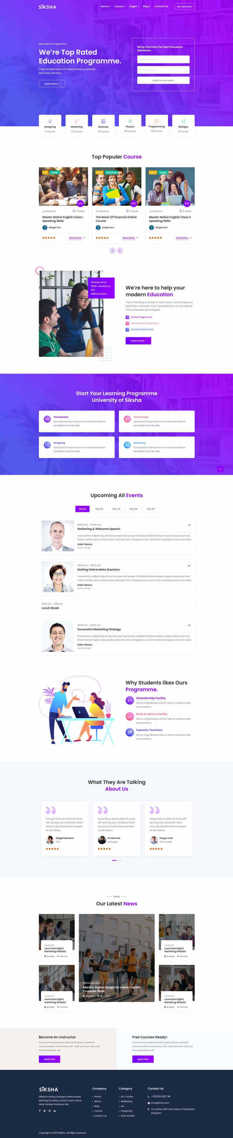 在线课程教育服务机构html模板 - 天能资源