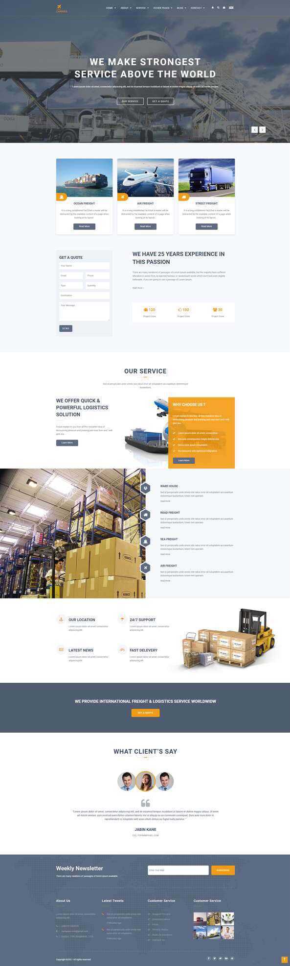 响应式运输物流网站html模板 - 天能资源