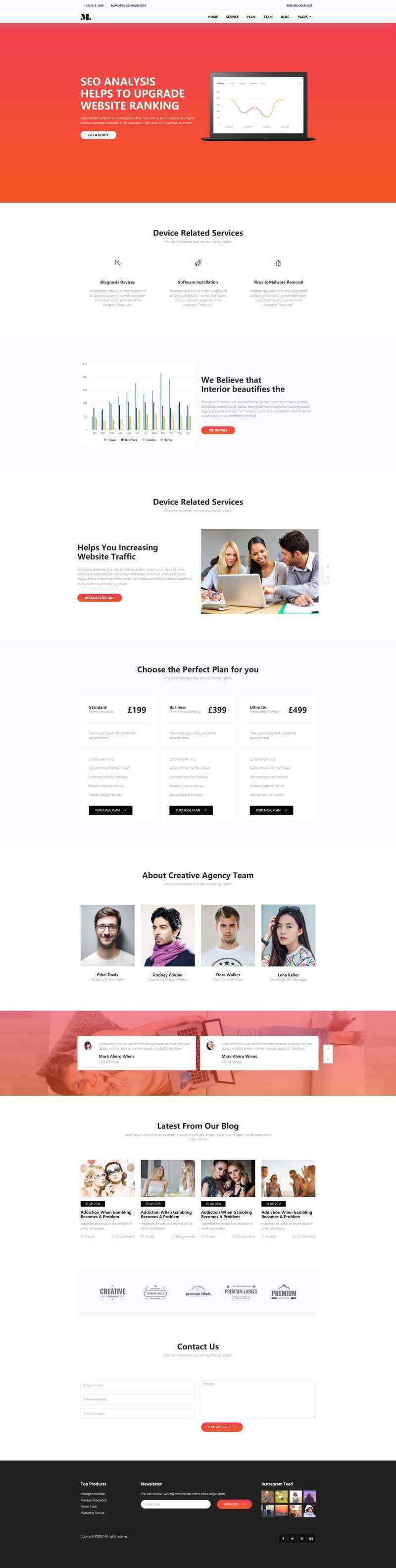 红色响应式SEO优化服务网站html模板 - 天能资源
