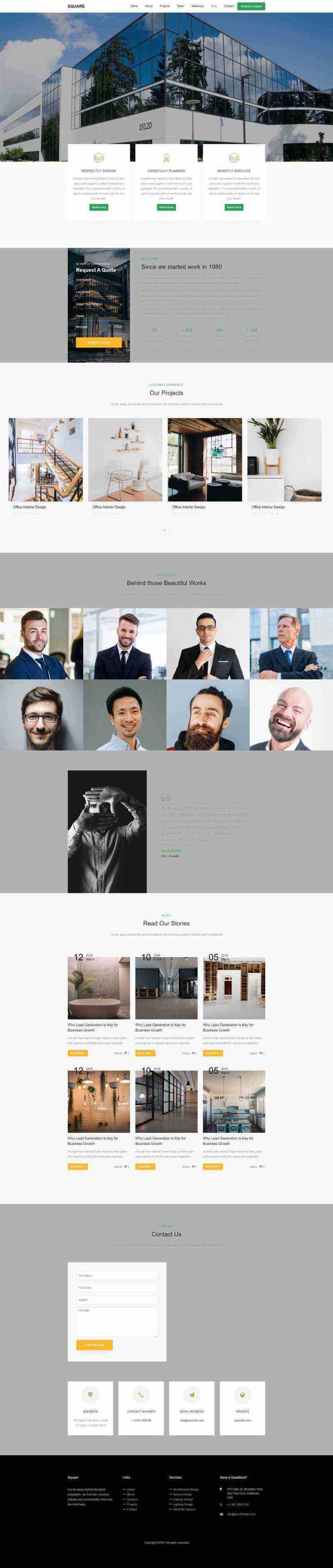 响应式室内装修设计网站html模板 - 天能资源