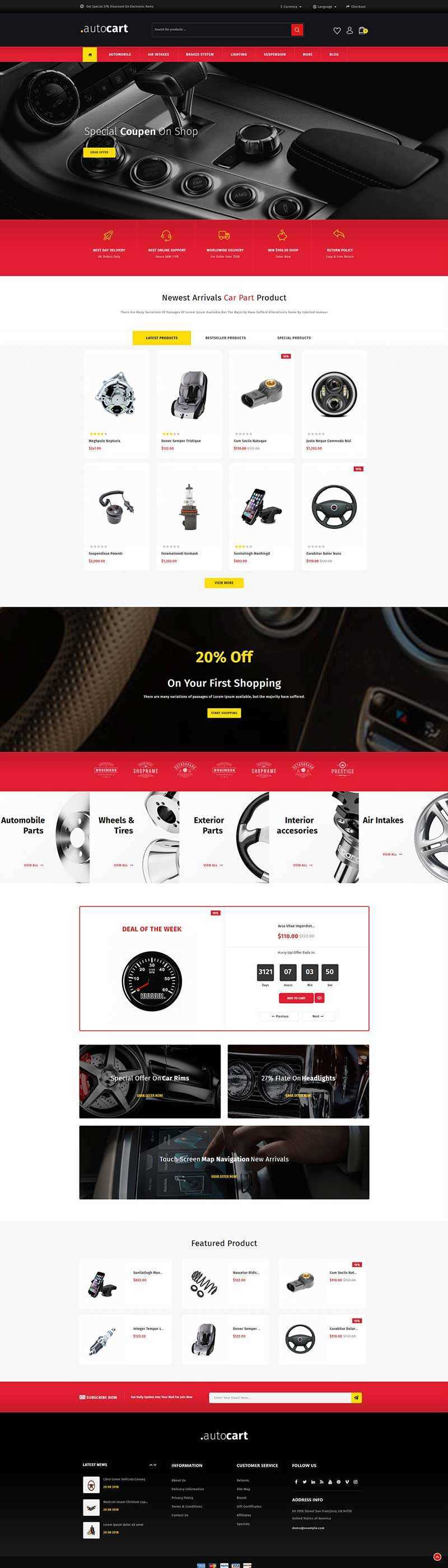 高端大气的汽车零件电商网站html模板 - 天能资源