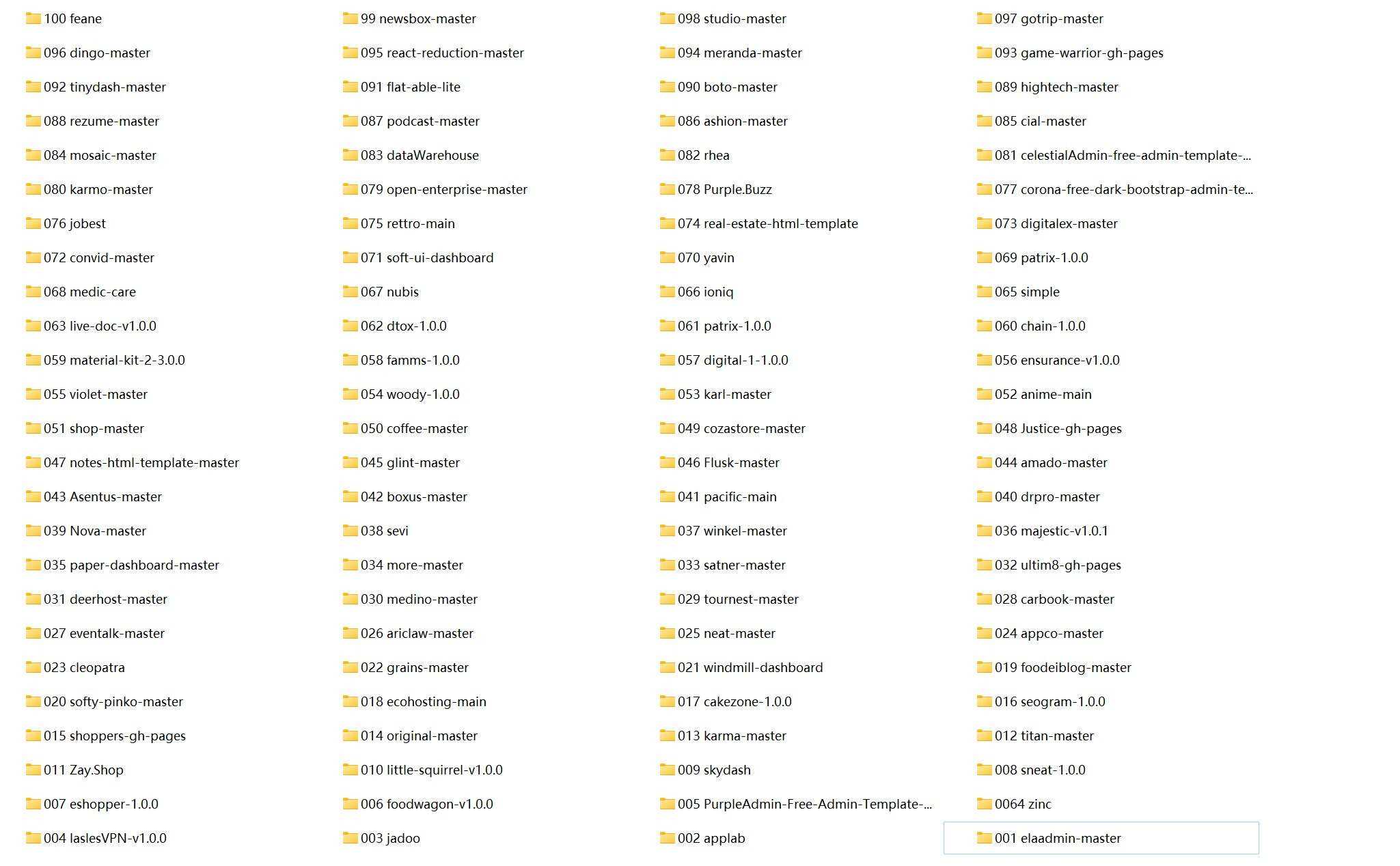 2022年新款100个HTML5模板 包含后台和各类型前端 - 天能资源