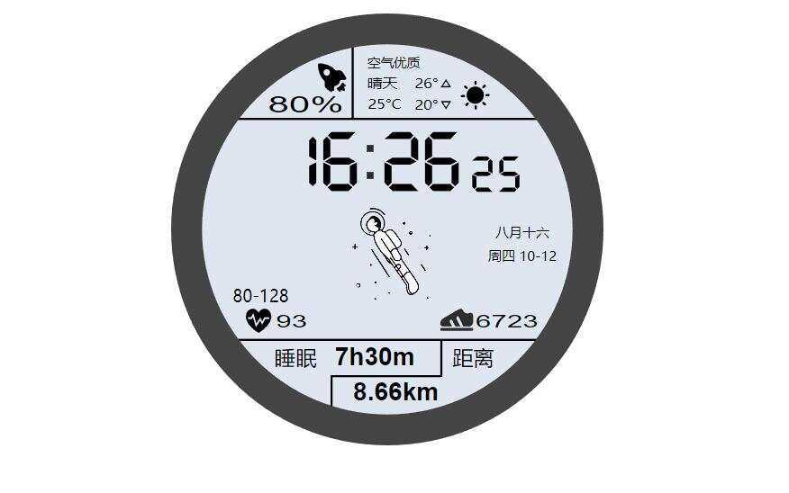 华为太空人表盘GT2HTML源码 - 天能资源