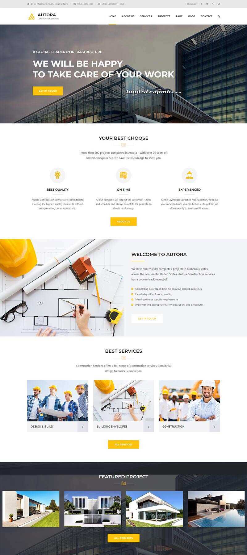 Bootstrap响应式的房地产建筑企业网站HTML模板 - 天能资源