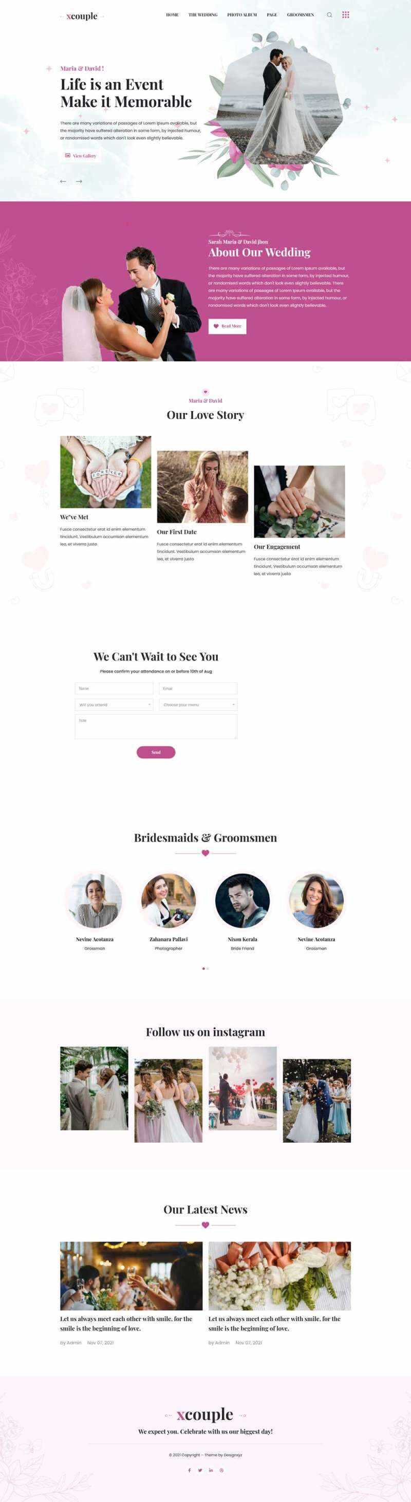 婚礼图片相册展示HTML模板 - 天能资源