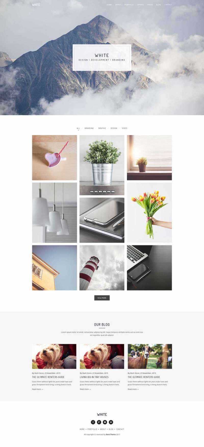 bootstrap轻量级图片相册博客html模板 - 天能资源