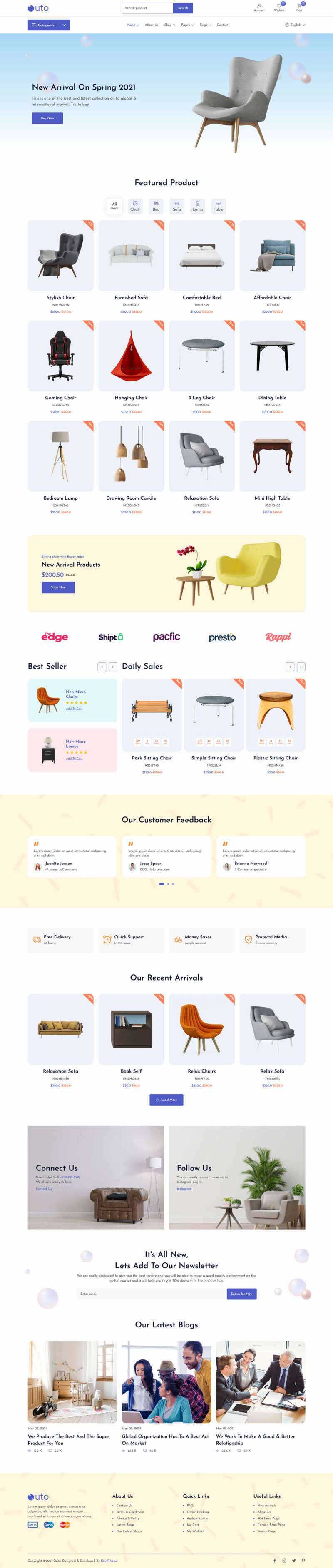 响应式的家具店铺HTML模板 - 天能资源