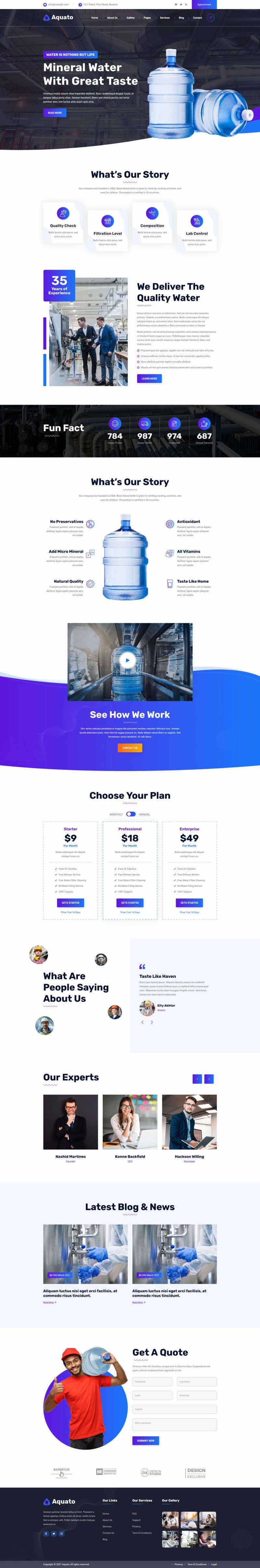 bootstrap饮用水送货服务公司网站HTML模板 - 天能资源