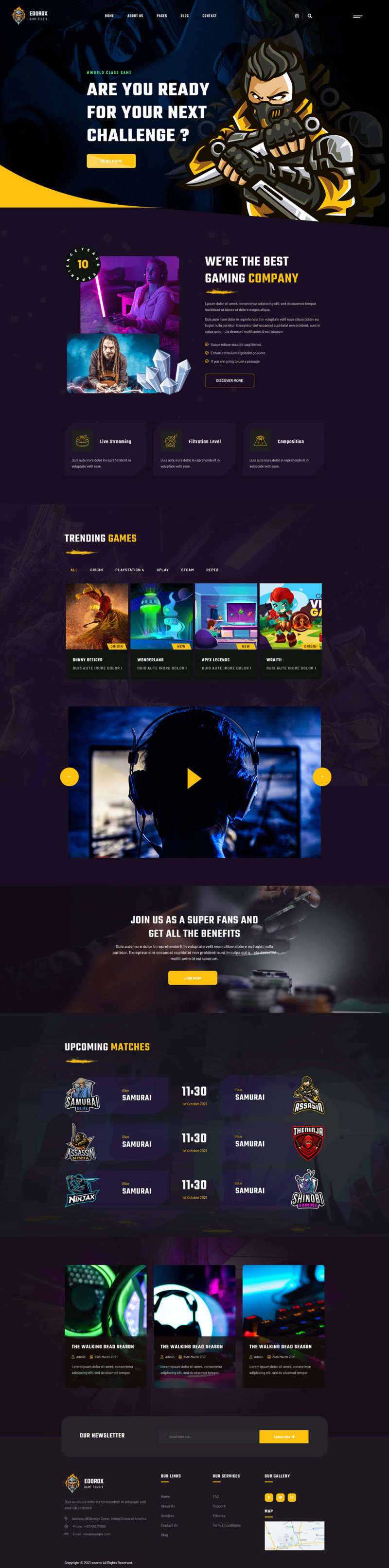 电子竞技游戏行业html5网站模板 - 天能资源