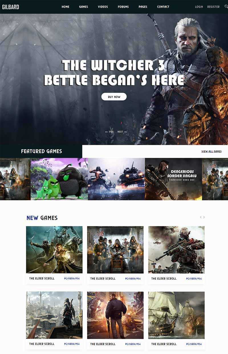 Bootstrap响应式游戏网站html模板 - 天能资源