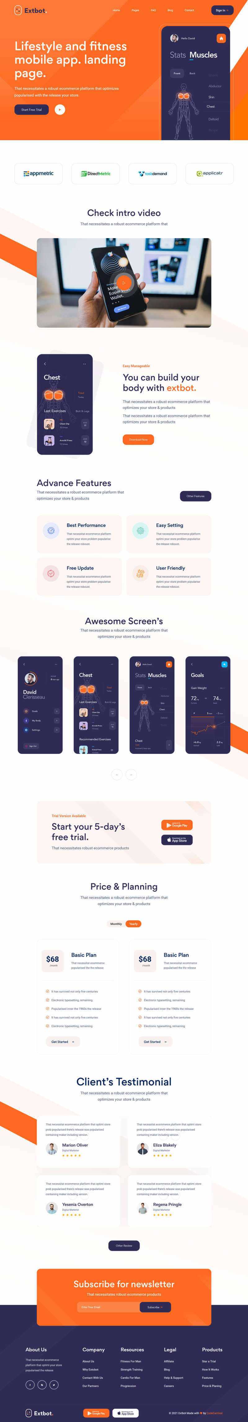 响应式健身运动app官网展示html模板 - 天能资源