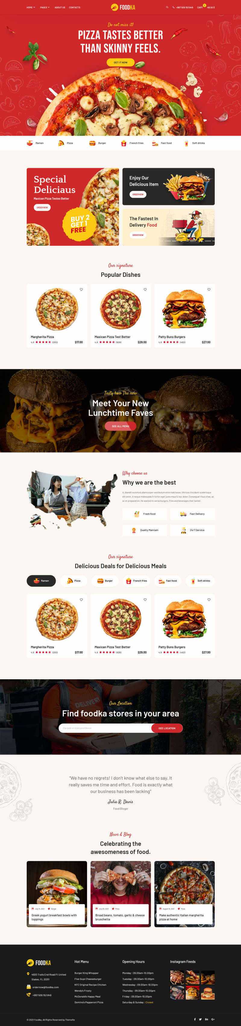 bootstrap响应式披萨店铺外卖配送HTML模板 - 天能资源