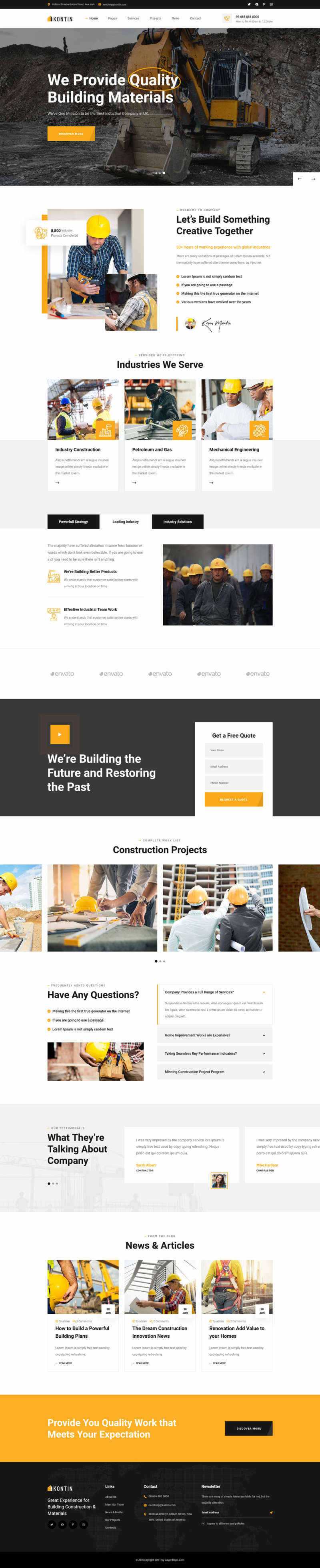 响应式工业、工厂和建筑业务公司网站html模板 - 天能资源