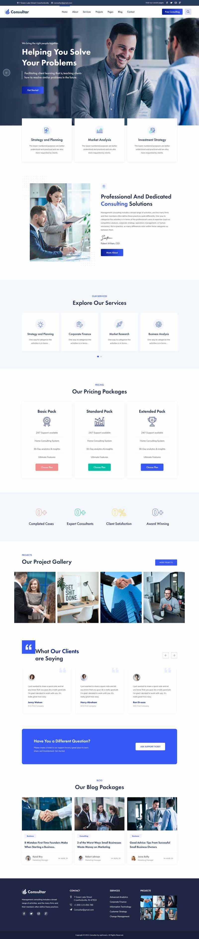 响应式商业咨询解决方案HTML5网站模板 - 天能资源
