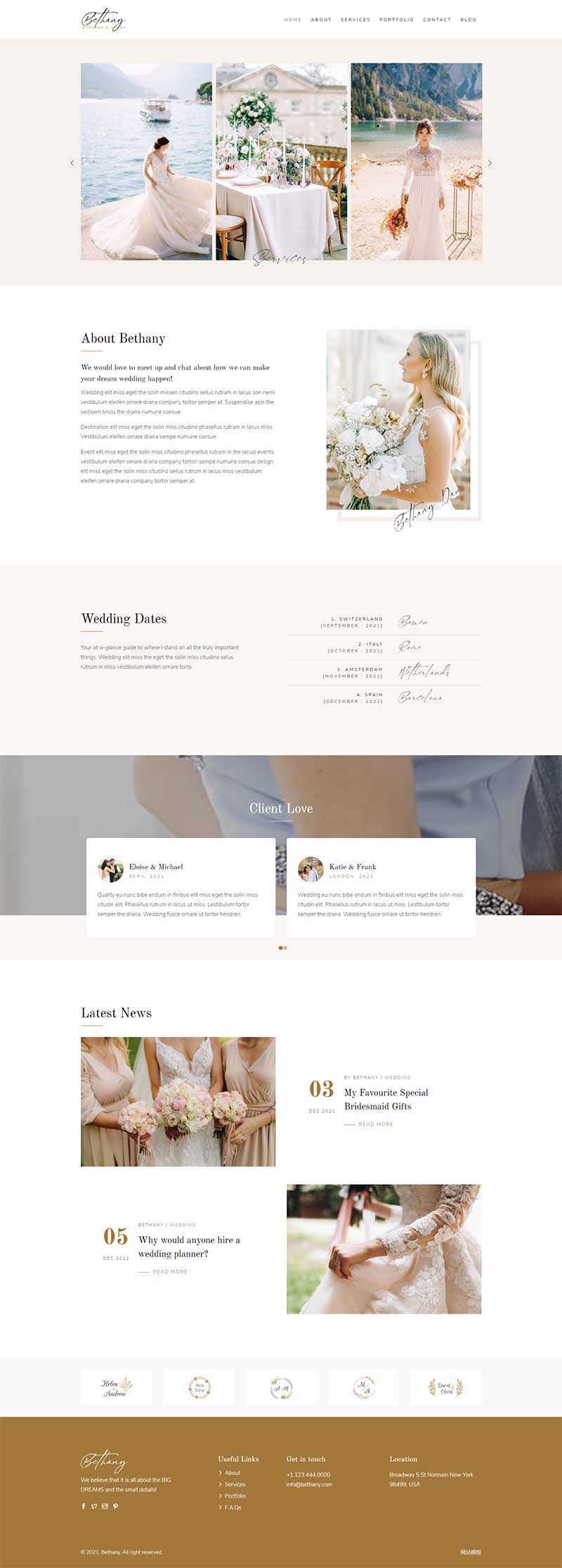 bootstrap响应式婚礼活动策划公司网页模板 - 天能资源