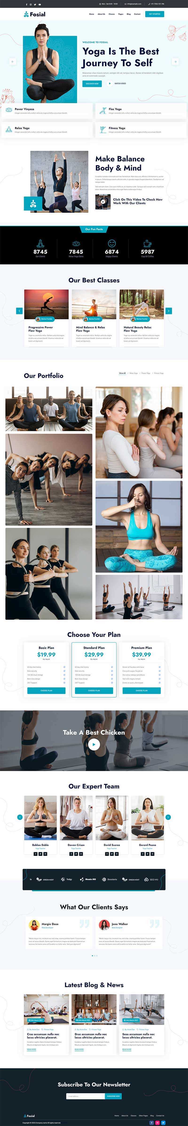 瑜伽培训机构HTML5网站模板 - 天能资源