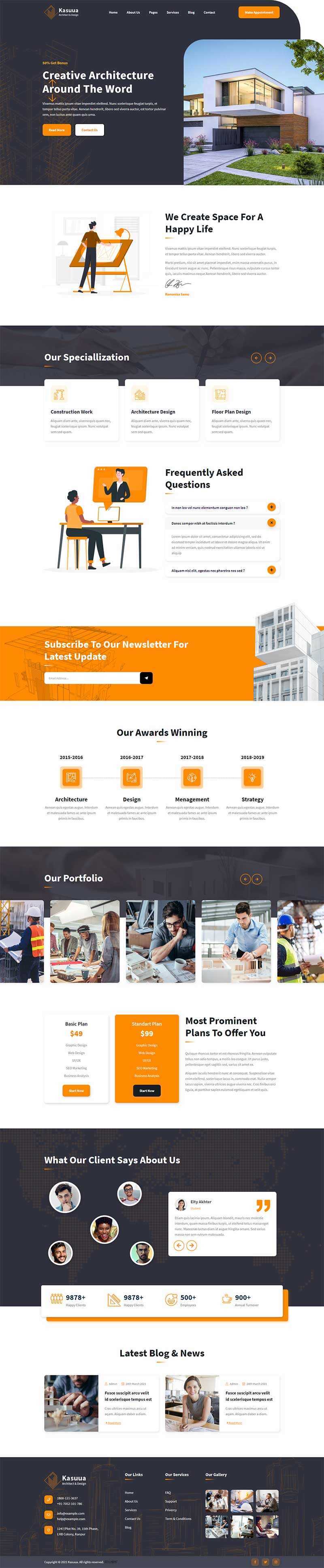 bootstrap建筑设计公司官网HTML模板 - 天能资源
