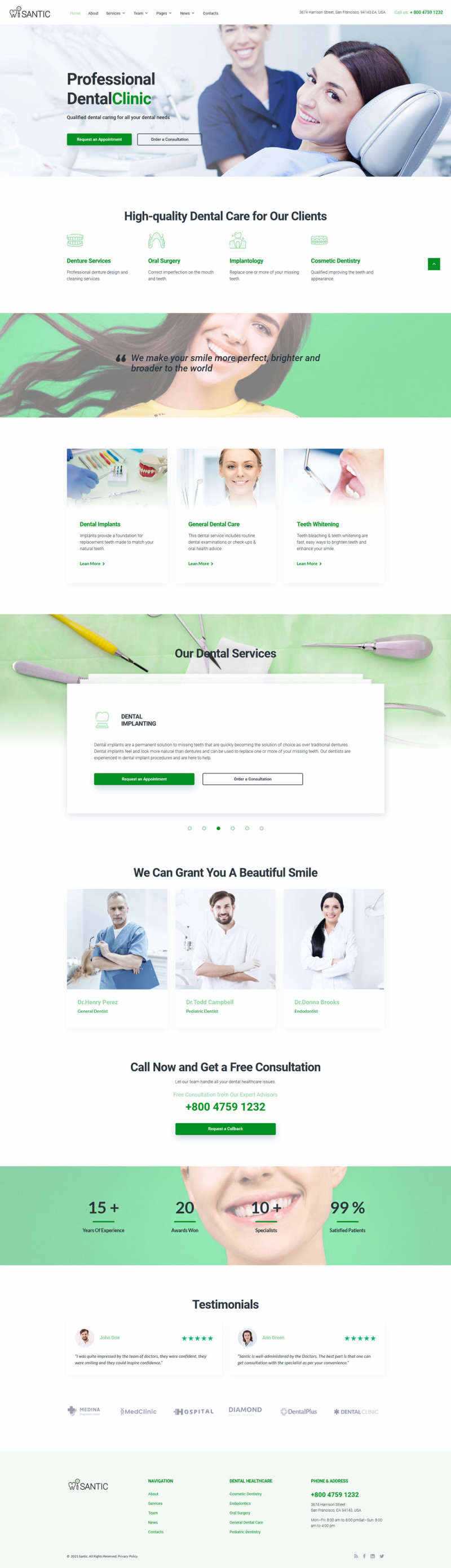 bootstrap牙科整形医院官网HTML5模板 - 天能资源