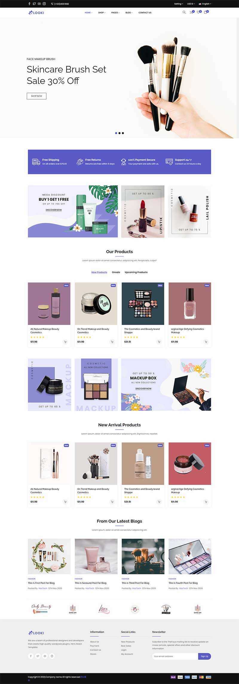 Bootstrap5美容化妆品电子商务html模板 - 天能资源