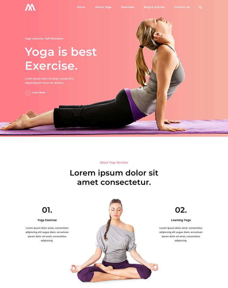 瑜伽馆瑜伽培训中心网站html5模板 - 天能资源