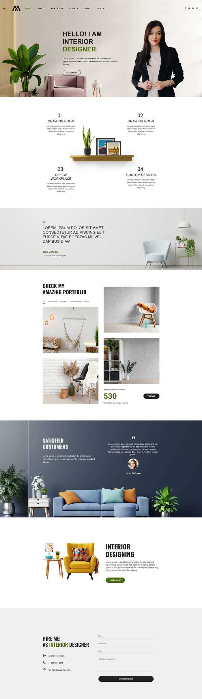 室内设计师个人作品简历html5模板 - 天能资源