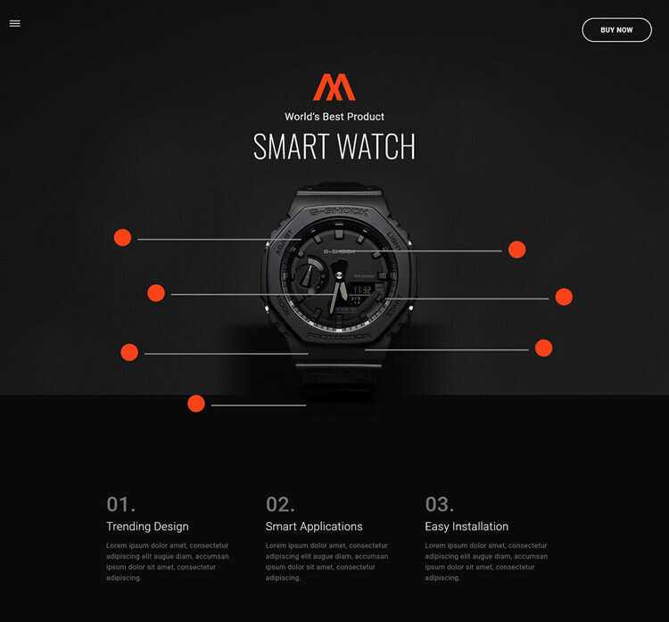 时尚腕表产品介绍html5模板 - 天能资源
