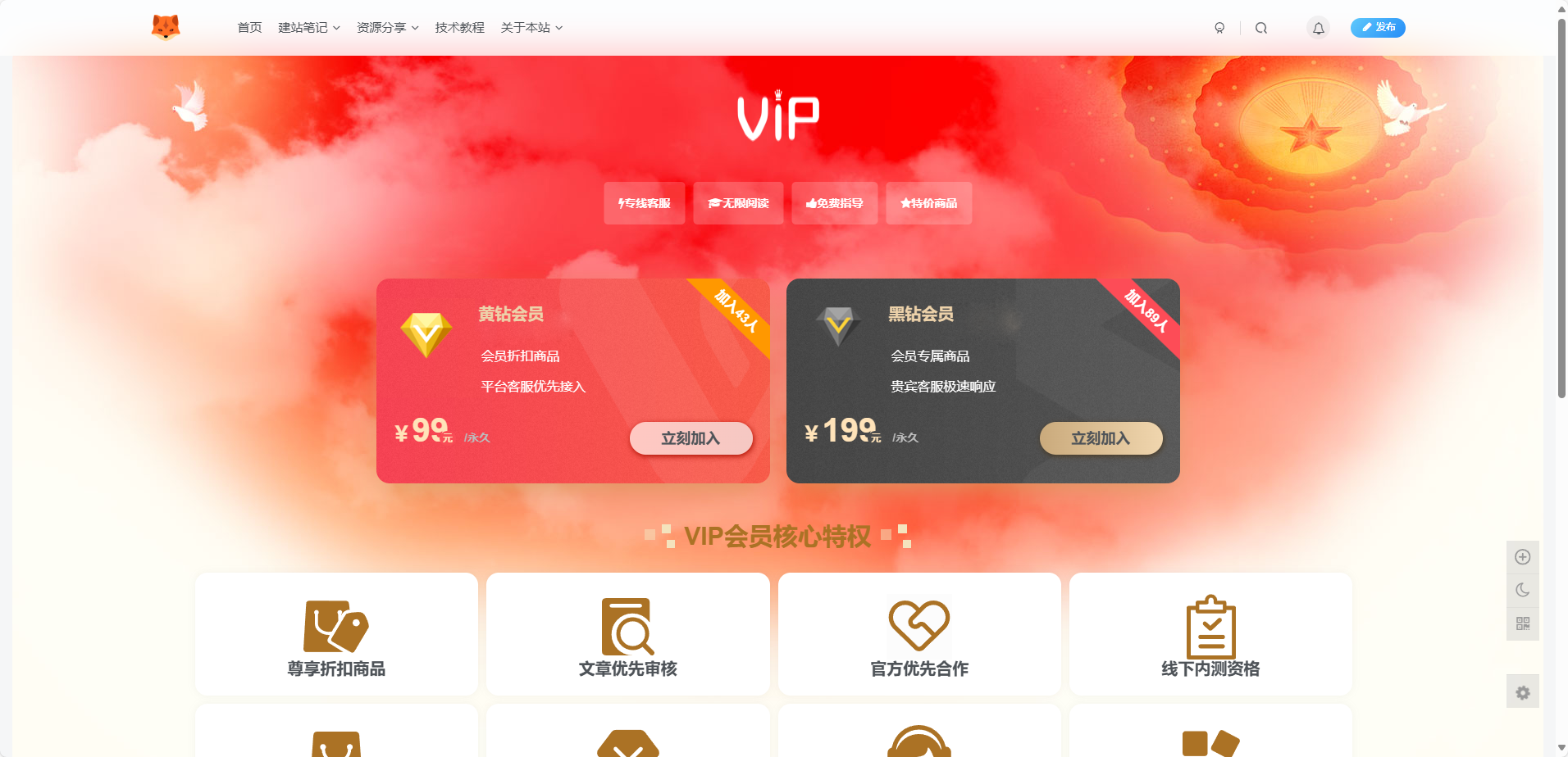 图片[1] - 子比主题美化 – 子比主题添加一个VIP会员页面 - 天能资源
